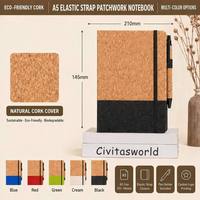Set de Regalo de Cuaderno Ecológico de Corcho y Lino con Logotipo Personalizado, Diario Sostenible A5 con Bolígrafo
