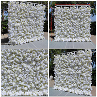 Décor de mariage, panneau mural floral en forme de cœur rouge, fond de scène en fleurs artificielles en soie 3D pour proposition de mariage