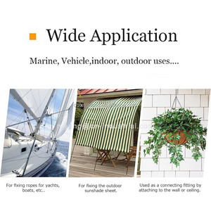 Anneau de fixation pour bateaux, yachts, camions et remorques en acier inoxydable 316, anneau double D marin, plaque de fixation pliable - Product Image 6