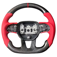 Volant en cuir rouge et fibre de carbone pour Dodge Challenger SRT Charger 2014 2015 2016 2017 2018 2019, très demandé