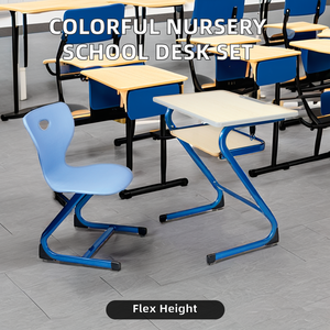 Ensemble de mobilier de classe moderne Aoyasi PT-205B pour collégiens et élèves du primaire, chaise fixe en métal, MDF et plastique PT-205B Studen - Product Image 5