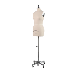 Vente directe usine – <span class=keywords><strong>Mannequin</strong></span> <span class=keywords><strong>professionnel</strong></span> en cuir PU beige, demi-torse <span class=keywords><strong>réglable</strong></span>, sans tête ni bras - Product Image 1