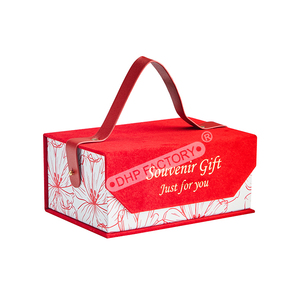 High-end Custom Logo Silk Velvet <strong>Vintage</strong> <strong>Clothes</strong> Apparel Holiday Packaging Cardboard Magnetic Flap Gift <strong>Box</strong> with Handle - Product Image 4