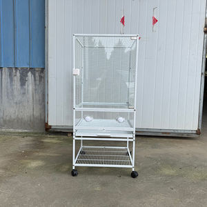 <span class=keywords><strong>Cage</strong></span> à oiseaux en métal pour petits animaux en gros, <span class=keywords><strong>cage</strong></span> à perroquet confortable de grande taille pour l'extérieur avec roues fixables - Product Image 2