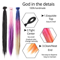 Treccia Reggae sintetica 20 pollici lunga 20 pollici 5 g/pezzo extension Dreadlock lavorate a mano uncinetto capelli temuti ciocche