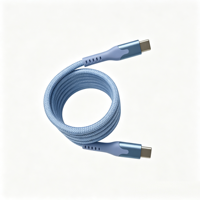 Kabel Pengisian Daya Magnetik Tipe-C ke Tipe-C A-bst Factory New Type, Berbahan Nilon Kepang, 60W 100W 240W, Pengisian Cepat untuk iPhone 18