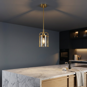 Inno Casa EZ-003V Factory Hot Sale 1-Light E26/E27 Gold Plating Modern Chandelier Pendant Light <b>Glass</b> <b>Shade</b> 110-240V Light - Product Image 3