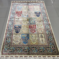 Tapis en soie oriental persan 4x6, quatre saisons, avec motif Bakhtiari Bakhtiyari Paradise Garden, pour la décoration de chambre islamique