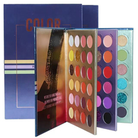 Palette de fards à paupières métalliques vegan 72 couleurs, marque privée, haute pigmentation, imperméable, brillant, paillettes, poudre mate, foncé