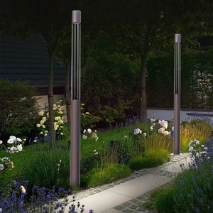 Lampadaire de jardin LED extérieur moderne, corps en laiton, abat-jour en verre, IP66, 2700K, blanc chaud doux, AC 220V, éclairage solaire à détecteur de mouvement - Product Image 6