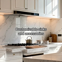 Ensemble de meubles de cuisine complet sur mesure, style classique américain, collection claire, conception et production d'armoires de rangement