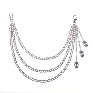 โซ่คาดเอวทรงหัวกะโหลกสไตล์พังก์ โซ่โลหะหลายชั้นลายนูนสำหรับผู้หญิง แฟชั่นอเนกประสงค์ สไตล์เรโทรสุดฮิต ใส่ได้ทุกวัน ทำจากโลหะผสมสังกะสี - Product Image 5