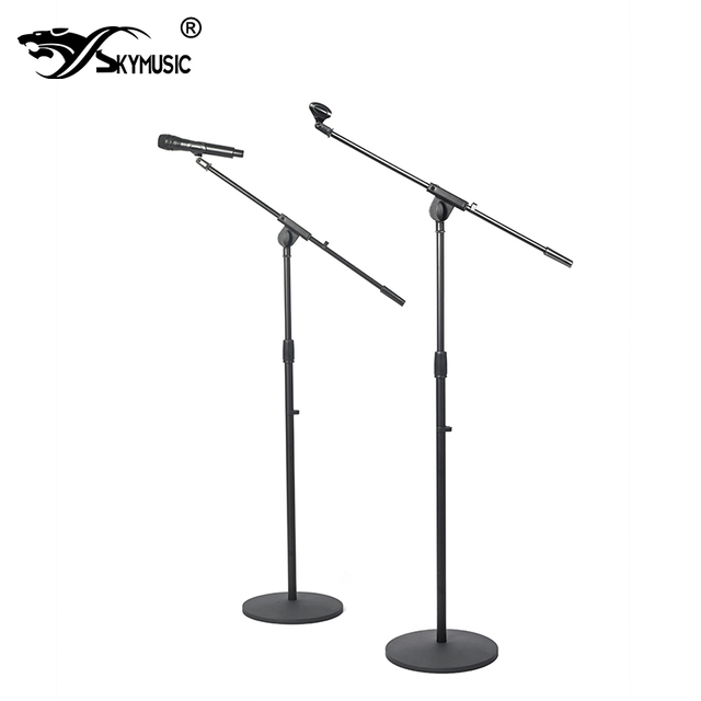 TY-1378 Heavy Duty Round Base Microphone Stand Adjustable 80-165cm Boom Arm Floor Mic Stand for Studio Stage Live Broadcast