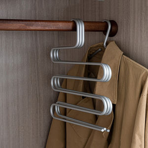 Aleación de plata Metal Magic S-shape 5 Tiers Mini bufanda organizador Hamger venta al <span class=keywords><strong>por</strong></span> menor bufandas baratas pantalones percha - Product Image 6