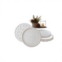 Patins de protection ronds en caoutchouc antidérapants pour pieds de meubles, motif nid d'abeille blanc, pour chaises et mobilier domestique