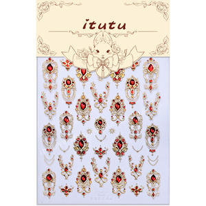 5D花指甲贴纸不干胶指甲贴纸指甲艺术美甲假指甲压在指甲上柔软别致的指甲部位美甲 - Product Image 6