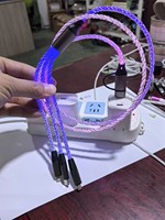Câble de données RGB lumineux à dégradé respirant, charge ultra-rapide, compatible avec Apple, Micro USB, Type-C, câble de charge LED
