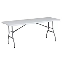 Table de banquet de mariage parfaite, table rectangulaire pour événements, table pliante en plastique HDPE portable blanche pour l'extérieur