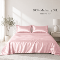 Prix d'usine, couette 100% soie, luxe, soie pure teinte, 19MM 22MM, draps de lit en soie, ensembles de 4 pièces pour toutes les saisons