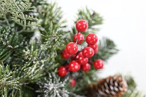 พวงหรีดคริสต์มาสประดิษฐ์แบบทันสมัยเป็นมิตรกับสิ่งแวดล้อม ตกแต่งด้วยโคนต้นสนและผลเบอร์รี่สีแดง ขายดี มีบริการสั่งทำได้ - Product Image 3