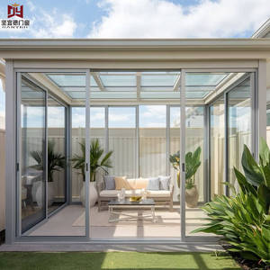 ห้องซันรูมกระจกนิรภัยผสมอะลูมิเนียมอัลลอยด์ทันสมัย - โครงสร้างทนทานสำหรับใช้งานกลางแจ้งใน<span class=keywords><strong>สวน</strong></span> ทนทานต่อความเย็น ใช้งานได้ตลอดปี - Product Image 1