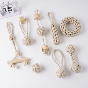 친환경 천연 5 팩 코튼 로프 애완 동물 씹는 젖니가 나는 장난감 소형/중형 개 - Product Image 5