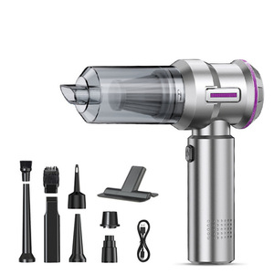 <b>Handheld</b> <b>Vacuum</b> Cleaner Silver Rechargeable Battery Powered With Multiple Nozzles For Car And Home Use - Product Image 5