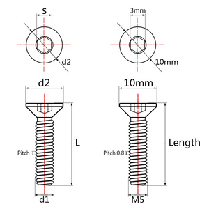 Boulon de visée fabricant M5x20mm arc-en-ciel GR5 alliage de titane Allen fraisée vis à tête hexagonale boulons pour pédale de vélo - Product Image 6