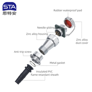 IP67 kết nối không thấm nước hàng không cắm wy16 2 3 4 5 6 7 8 9 10 lõi TE + ZM đảo ngược nữ nam vuông mặt bích ổ cắm - Product Image 5