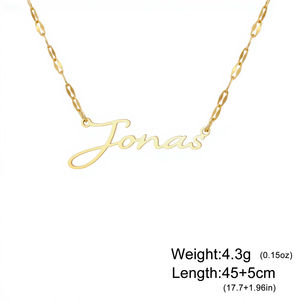 多英18k电镀金链项链女时尚饰品礼品不锈钢定制名称项链 - Product Image 5