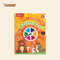 KEYBABY Kit d'art de peinture à l'aquarelle pour enfants en gros, 6 thèmes, livre de coloriage, palette de peinture, pinceau, papier couché, reliure parfaite, souple