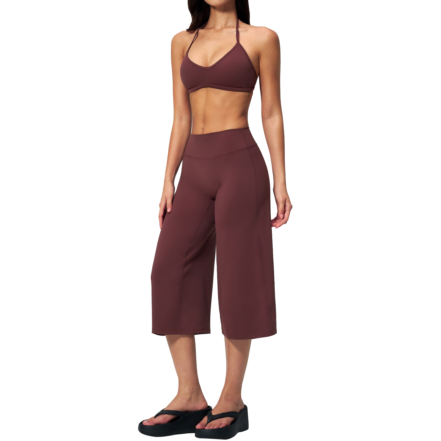 Womens Premium Yoga Set Four-Way Stretch Shockproof Sports Bra & High Waist Quick-Dry Workout Shorts