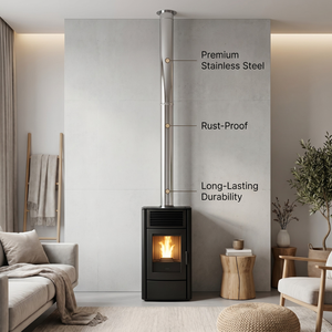<span class=keywords><strong>Tuyau</strong></span> de cheminée en acier inoxydable à paroi simple de <span class=keywords><strong>80</strong></span> mm pour poêle à granulés de bois, accessoires de cheminée de 3 pouces - Product Image 5