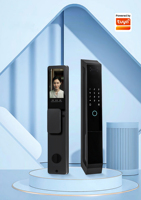 Cerradura Inteligente 2025 Golden Security con Reconocimiento Facial 3D, Videoportero Multifunción y Cámara para Puertas de Madera