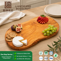 Tabla de Quesos de Madera de Olivo con Forma Orgánica para Charcutería, Frutas, Galletas, Uso en Cocina y Decoración del Hogar