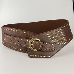 <span class=keywords><strong>Ceinture</strong></span> large rétro Y2K pour femme, style E-girl, effet vieilli, passe-partout, ajustée à la taille - Product Image 4