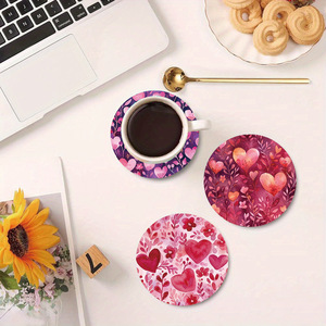 Posavasos Redondos <span class=keywords><strong>de</strong></span> Madera Aislantes con Diseño <span class=keywords><strong>de</strong></span> Corazón Rosa <span class=keywords><strong>para</strong></span> el Día <span class=keywords><strong>de</strong></span> San Valentín, Posavasos Retro <span class=keywords><strong>de</strong></span> <span class=keywords><strong>Corcho</strong></span>, Posavasos Personalizados <span class=keywords><strong>para</strong></span> <span class=keywords><strong>Mesa</strong></span> <span class=keywords><strong>de</strong></span> Café - Product Image 1