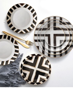 Wholesale Kitchen Utensils Tableware Luxury <b>Bone</b> <b>China</b> <b>Dinner</b> Plate <b>Sets</b> Western Ceramic Dinnerware <b>Sets</b> - Product Image 6