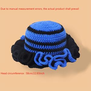 Madeshine Handmade Xù Dệt Kim Cô Gái Ngư Dân Tùy Chỉnh Sọc Cầu Vồng Đầy Màu Sắc Crochet Raffia Xô Beanie <span class=keywords><strong>Hat</strong></span> Cho Phụ Nữ - Product Image 6