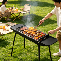 Barbecue portable pliable sans fumée, couleur noire, pour cuisson en extérieur et jardin domestique – Meilleure vente