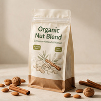 Sacs d'emballage en papier kraft biodégradable de qualité alimentaire, à fond plat, avec fermeture éclair, impression personnalisée, résistants à l'humidité
