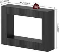 Console moderne en bois noir de 47,2'' CTBK2501 pour l'entrée, rangement, canapé cannelé, salon