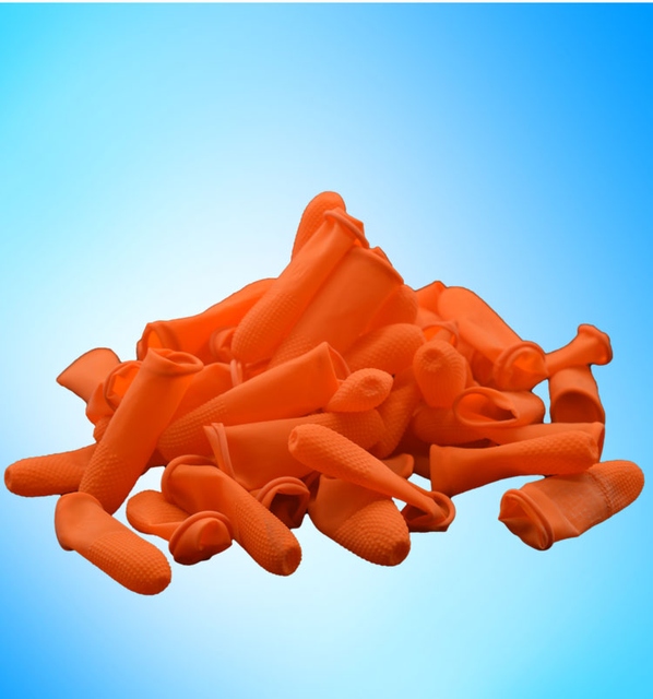 Disposable Orange ESD Finger Cot for Electronic Workplace/ESD Cleanroom Conductive Latex Finger Cots/Anti-slip Latex Finger Cots