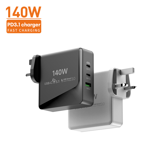 140W 100W GaN USB Type C PD3.1 Fast Charging Adapter 2C 1A Wall Charger for Laptop Pro All Smartphones Electric Fast Charger