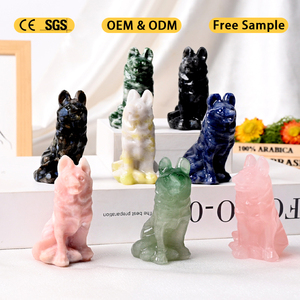 Venta al por Mayor de Piedras y Cristales de Alta Calidad, Tallados de Cristal de Perro Lobo para Decoración del Hogar - Product Image 5