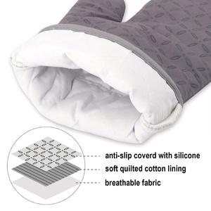 Gants de cuisine antidérapants en silicone et fibre de verre, isolants thermiques, épais, résistants aux micro-ondes et aux hautes températures - Product Image 3