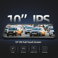 10 pouces 4K + 1080P enregistreur d'entraînement rétroviseur de voiture caméra de bord avant et arrière avec double objectif Wifi GPS moniteur de stationnement Vision nocturne