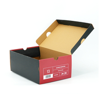 Caja de Cartón Corrugado Impresa a Color con Diseño Personalizado Gratuito para Zapatos, Empaque de Compras Negro