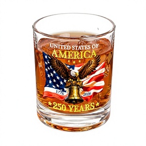 Vaso de <span class=keywords><strong>Whisky</strong></span> Patriótico con Diseño de Águila y Bandera de EE. UU., 250.º Aniversario, Vaso Old Fashioned de 10 oz para Bourbon, Cócteles, <span class=keywords><strong>Whisky</strong></span> y Ron, Ideal para Regalo - Product Image 1