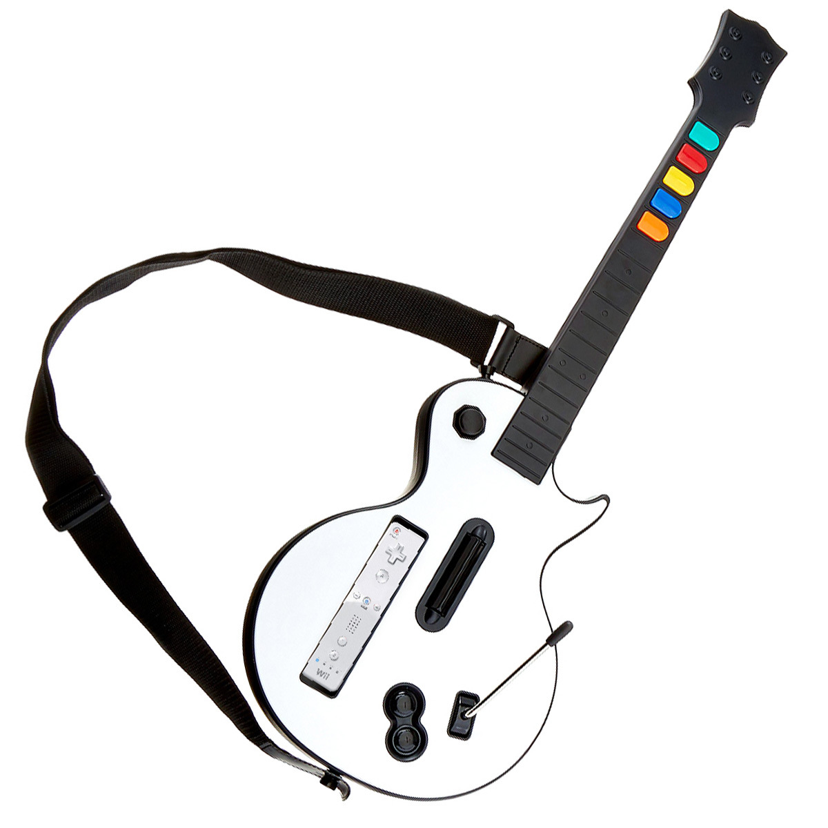 Phụ Kiện Mới Đàn Guitar Không Dây Cho Wii Guitar Hero Và Ban Nhạc Rock Trò Chơi Có Dây Đeo Màu Đen Và Trắng